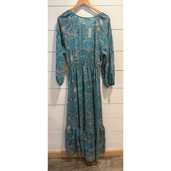 Anthropologie Boemo Tiered Ruffle Paisley Maxi Dress Large - Picture 7 of 8